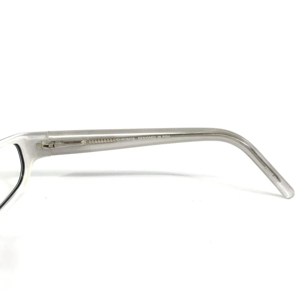 Chromos Eyeglasses Frames RIQ BLK/WHITE Black White Rectangle Full Rim 51-16-135